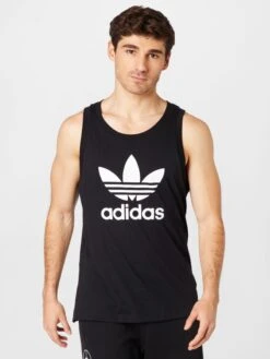 Adidas Originals Débardeurs T-Shirt Trefoil Homme Noir -F4NT4STIC Soldes 00bce40d5adbff88f476368189294e67