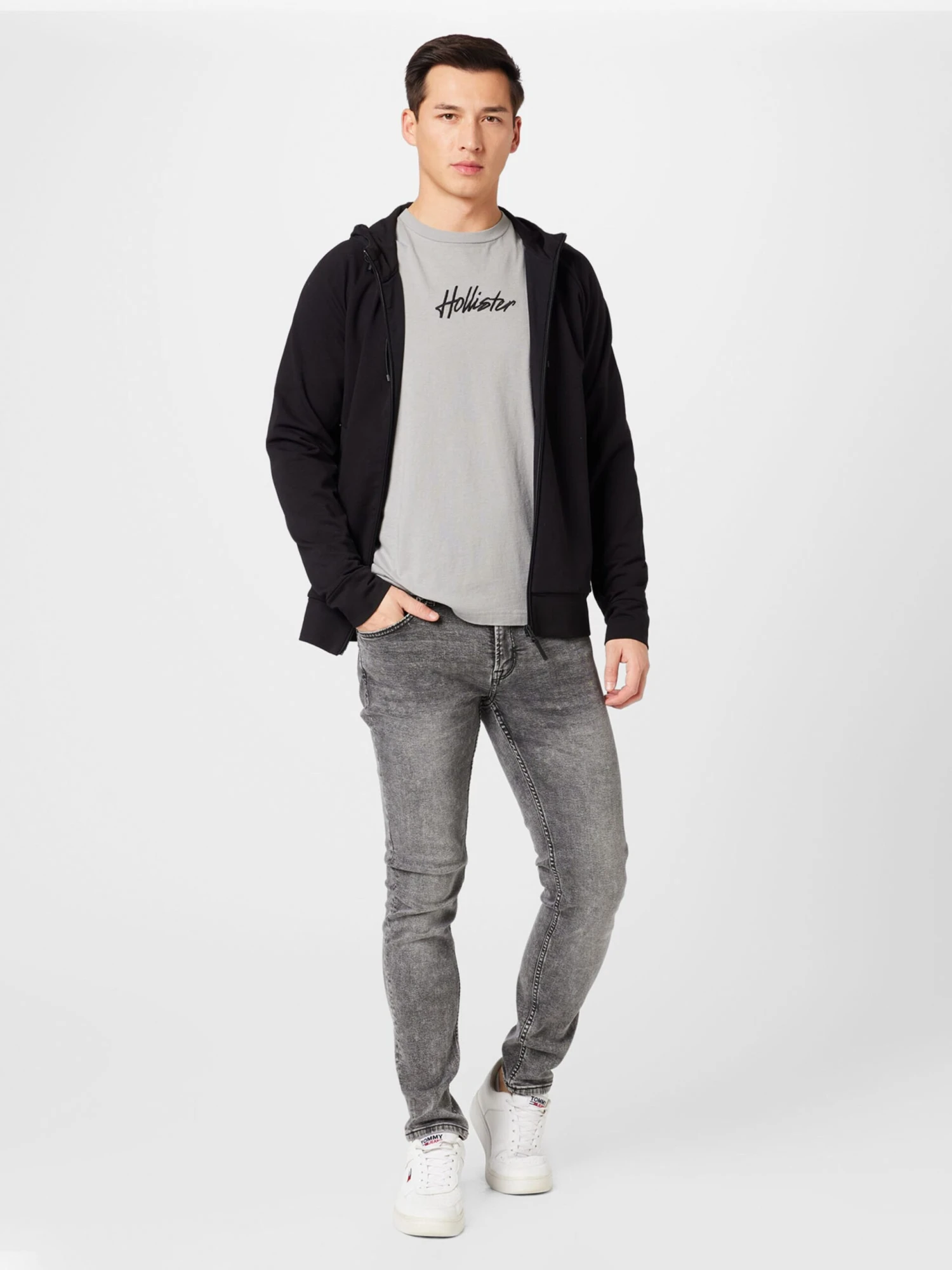 Hollister T-shirts à Manches Longues T-Shirt Homme Gris 7 Hollister T-shirts à Manches Longues T-Shirt Homme Gris – Image 5