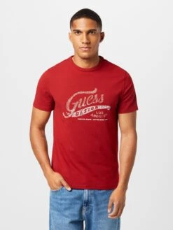 Guess T-shirts T-Shirt Homme Rouge -F4NT4STIC Soldes 18e5ba844f1b3961a52e6b1952d5cb69