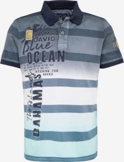 Camp David Polos T-Shirt Homme Bleu-gris / Pétrole / Vert Pastel