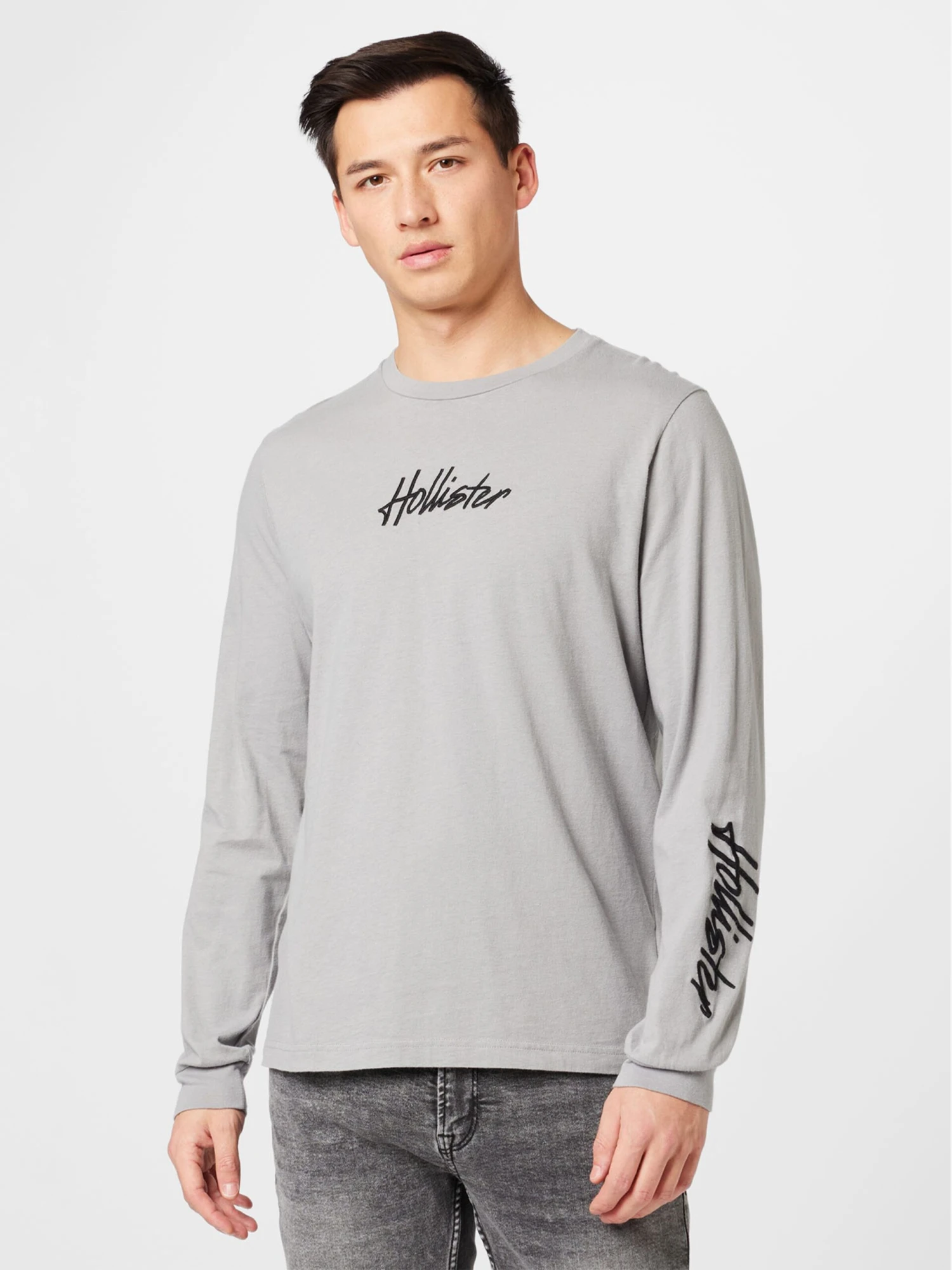 Hollister T-shirts à Manches Longues T-Shirt Homme Gris 5 Hollister T-shirts à Manches Longues T-Shirt Homme Gris – Image 3