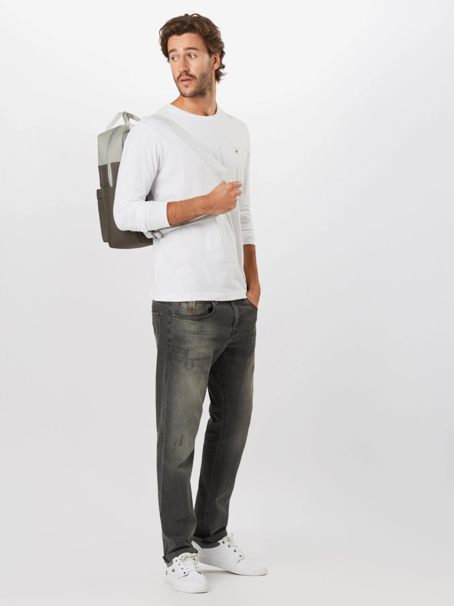 Gant T-shirts à Manches Longues Coupe Regular T-Shirt Homme Blanc 6 Gant T-shirts à Manches Longues Coupe Regular T-Shirt Homme Blanc – Image 4