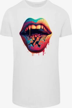 F4NT4STIC T-shirts T-Shirt Drooling Lips Homme Blanc