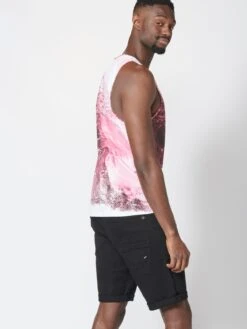 Koroshi Débardeurs T-Shirt Homme Fuchsia / Rose Clair -F4NT4STIC Soldes 3ee12f96066f4e15044383ea8412c506