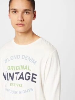 Blend T-shirts à Manches Longues T-Shirt Homme Blanc Cassé -F4NT4STIC Soldes 4c9306b0741a876af3287144dd19636c