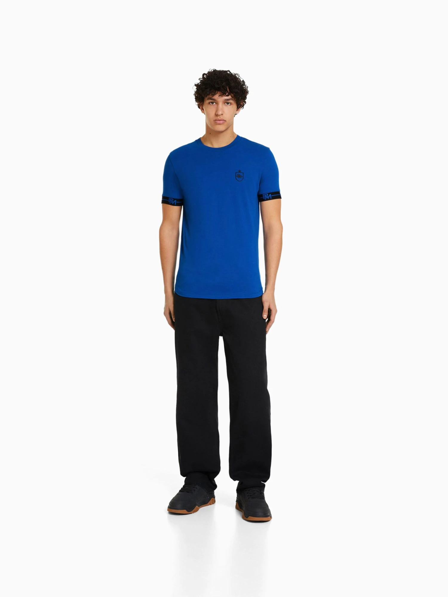 BERSHKA T-shirts T-Shirt Homme Bleu Roi 6 BERSHKA T-shirts T-Shirt Homme Bleu Roi – Image 4