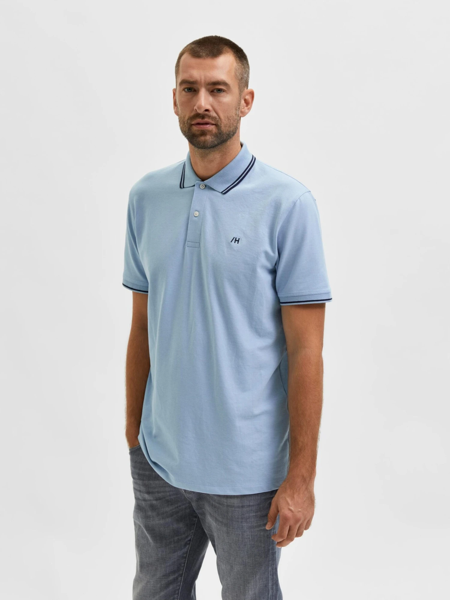 Selected Homme Polos T-Shirt Aze Homme Bleu Marine / Bleu Clair 4 Selected Homme Polos T-Shirt Aze Homme Bleu Marine / Bleu Clair – Image 2