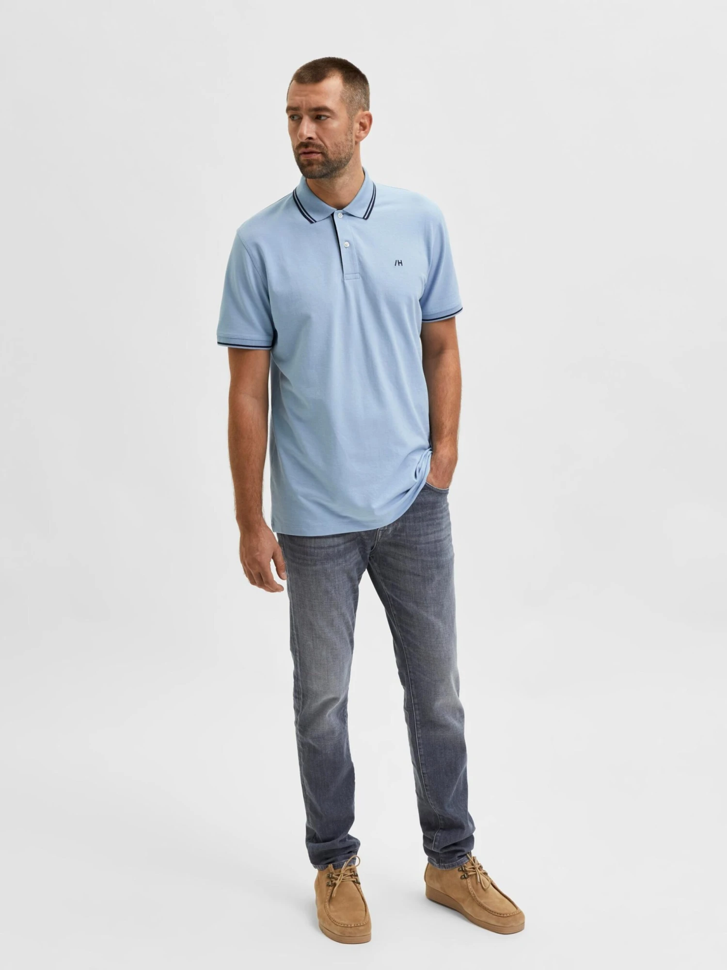 Selected Homme Polos T-Shirt Aze Homme Bleu Marine / Bleu Clair 6 Selected Homme Polos T-Shirt Aze Homme Bleu Marine / Bleu Clair – Image 4