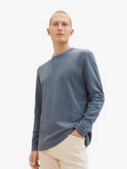 Tom Tailor T-shirts à Manches Longues T-Shirt Homme Bleu-gris -F4NT4STIC Soldes 7e8f711e9be7c8b373f1b6f4407c7e43