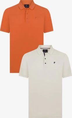 Polos T-Shirt TAO Homme écru / Orange