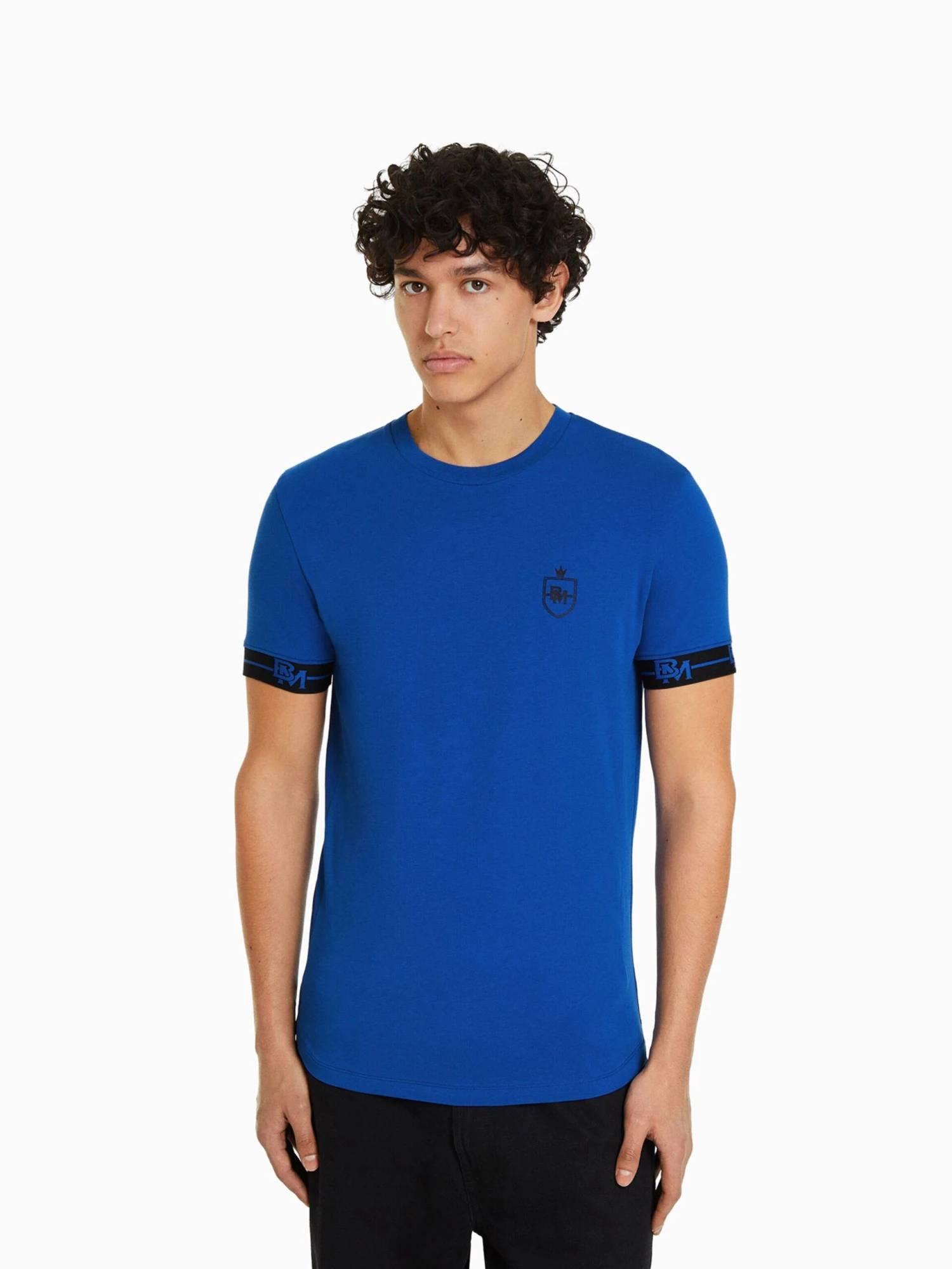 BERSHKA T-shirts T-Shirt Homme Bleu Roi 4 BERSHKA T-shirts T-Shirt Homme Bleu Roi – Image 2