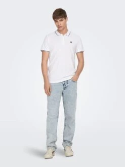 Only & Sons Polos T-Shirt Fletcher Homme Blanc -F4NT4STIC Soldes d36bc0997dfdc5778e30185ca4115868