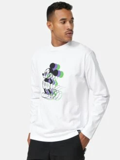 T-shirts à Manches Longues T-Shirt Disney Mickey Mouse Homme Blanc -F4NT4STIC Soldes d715b170ca0e42b98eb26973fb9a0875