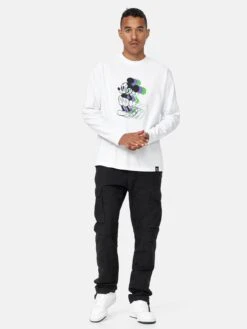 T-shirts à Manches Longues T-Shirt Disney Mickey Mouse Homme Blanc -F4NT4STIC Soldes d91d7f45b116be803e483d82f9f6e31c