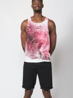 Koroshi Débardeurs T-Shirt Homme Fuchsia / Rose Clair -F4NT4STIC Soldes de15ce26dd73727c2347d23ef75a4b3b