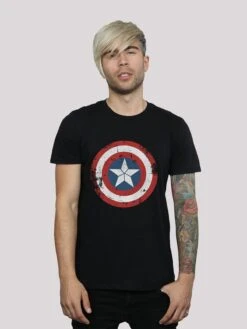 F4NT4STIC T-shirts T-Shirt Marvel Captain America Homme Noir -F4NT4STIC Soldes e12e3c29ba63aafbb3799a0d14aac4ba