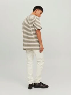 Jack & Jones T-shirts à Manches Longues T-Shirt Homme Beige / Blanc -F4NT4STIC Soldes f54a0b2be26ca4f9b96a02fe5b04be5f