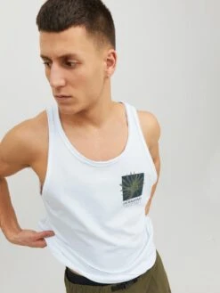 Jack & Jones Débardeurs T-Shirt Crayo Homme Blanc -F4NT4STIC Soldes f6cf873c29ca4d039ec644a74b048021