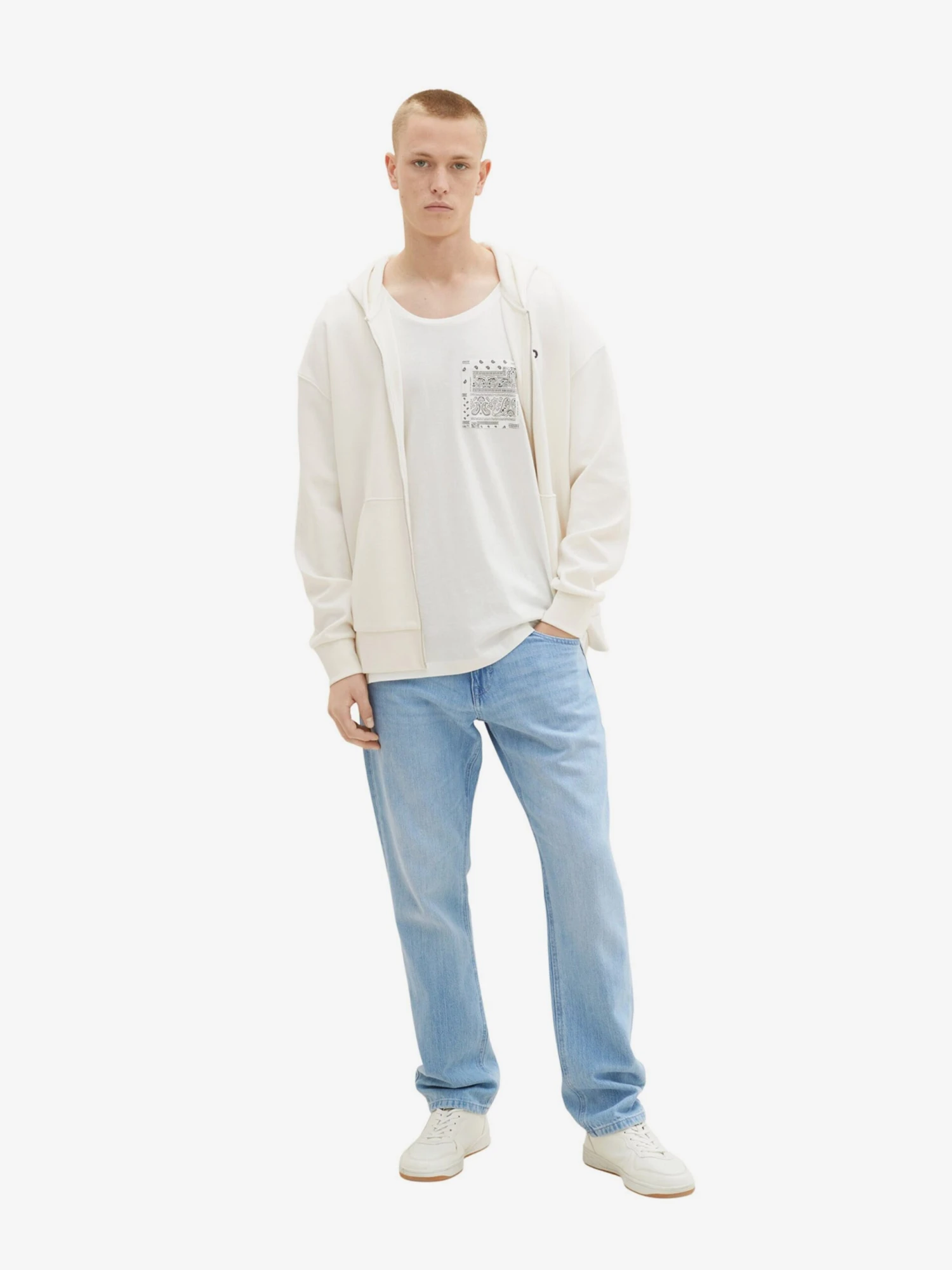 TOM TAILOR Denim Débardeurs T-Shirt Homme Blanc Cassé 7 TOM TAILOR Denim Débardeurs T-Shirt Homme Blanc Cassé – Image 5